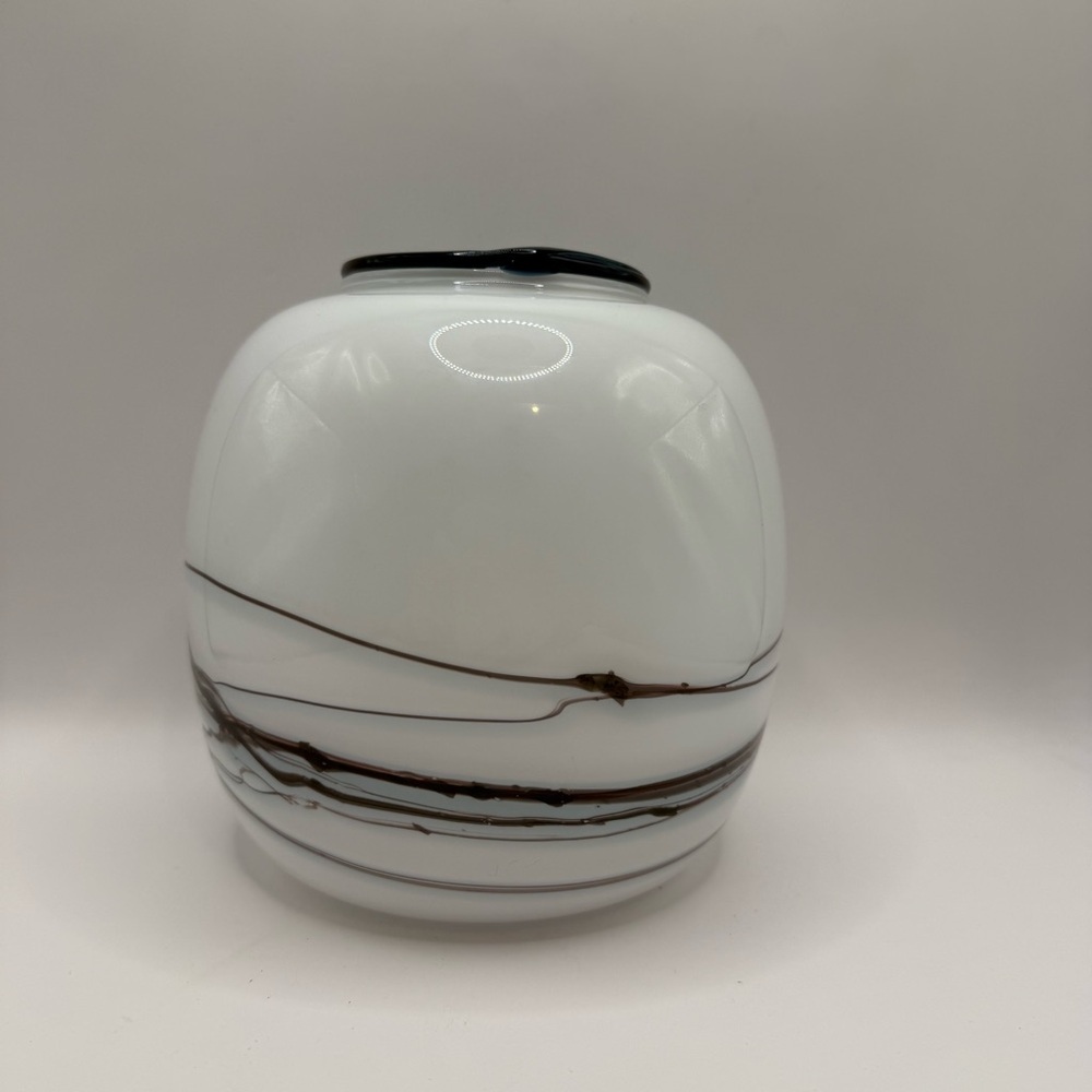 Vintage Holmegaard Denmark Atlantis Art Glass Signed by Michael Bang & HC. 6x6” - Picture 3 of 7